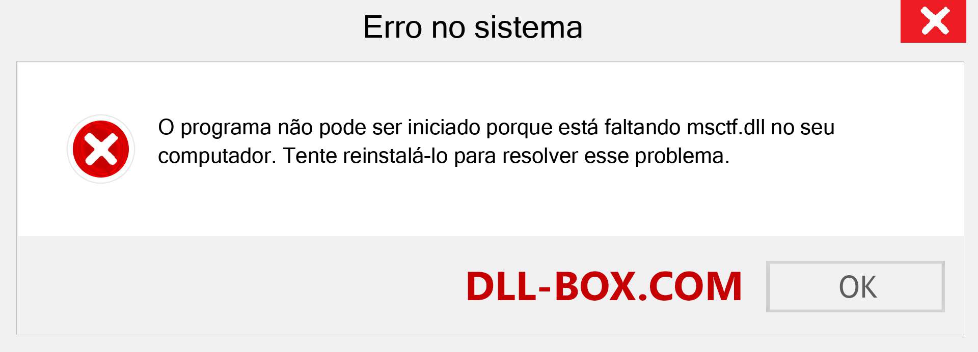 Arquivo msctf.dll ausente ?. Download para Windows 7, 8, 10 - Correção de erro ausente msctf dll no Windows, fotos, imagens